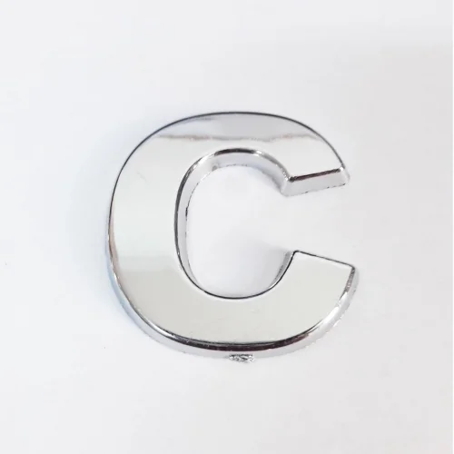 Mey İthalat® Cemax C Harfi  3,75 cm Krom Yapışkanlı