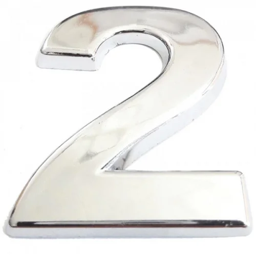 Mey İthalat® Cemax Krom Yapışkanlı 2 Rakamı 5 cm