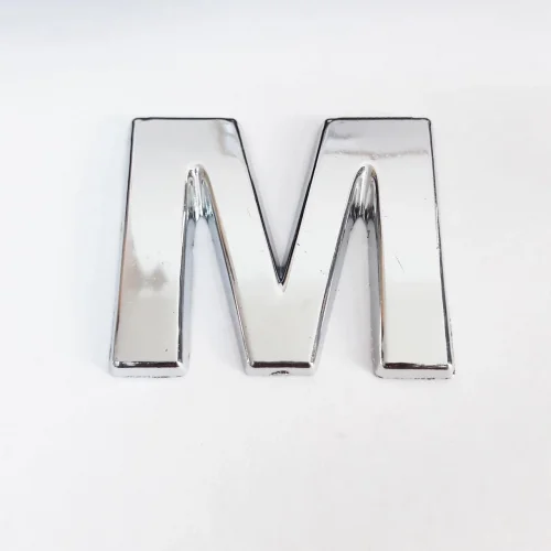 Mey İthalat® Cemax M Harfi  3,75 cm Krom Yapışkanlı