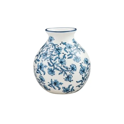 Cflwr Blok Baskı Çiçek Vazosu, 7 x 6