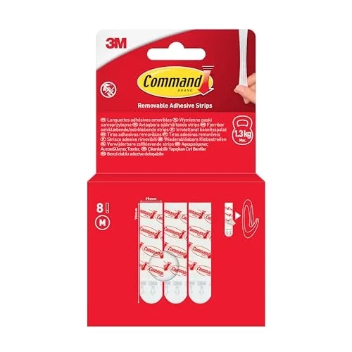 Çıkarılabilir yapışkan şeritler 17021-8-EU, orta, 8 şerit