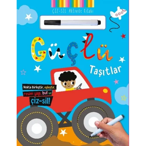 Çiz – Sil Aktivite Kitabı Güçlü Taşıtlar