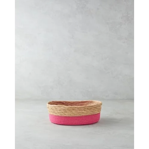 Colorful Lines Kağıt İp Sepet Pembe