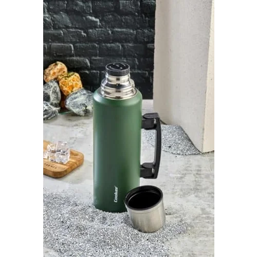 Cooker 1,5 Litre Kulplu Çelik Termos CKR-2085 Yeşil