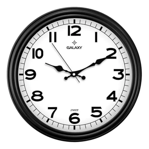 D-200-K Klasik Kadran Siyah Renk Sessiz Akar 30 cm Duvar Saati