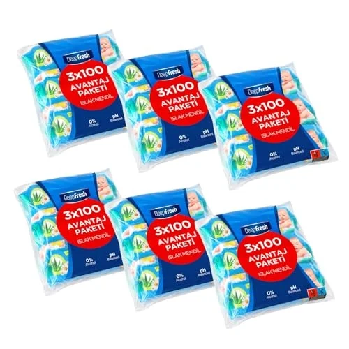 Deep Fresh Islak Mendil 3x100 lü x 6 Adet (1800 Yaprak)