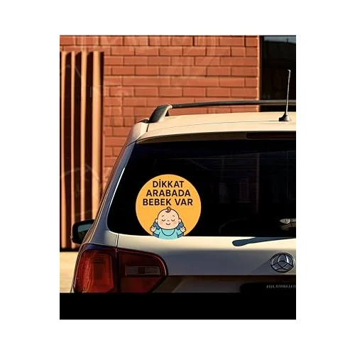 Dikkat Arabada Bebek Var Araba Etiketi & Sticker