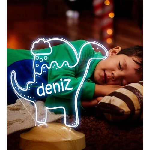 Dinozor Bebek Hediyesi, Çocuklara Hediye Led Lamba, Doğum Günü Hediyesi Sevimli Dino, Dinazor Temalı Parti, Çocuk Odası Gece Lambası