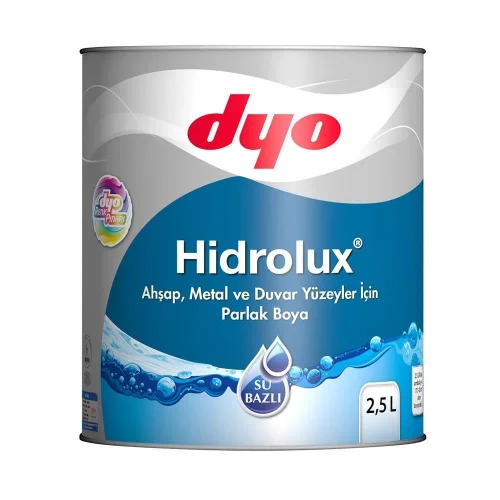 Mey İthalat®  Hidrolüx 2,5 Litre Beyaz Su Bazlı Ahşap Metal Boyası