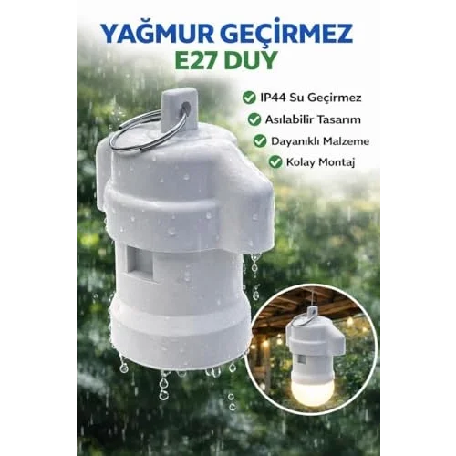 E27 Yağmur Duy - Asılabilir Dış Mekan Lamba Duy
