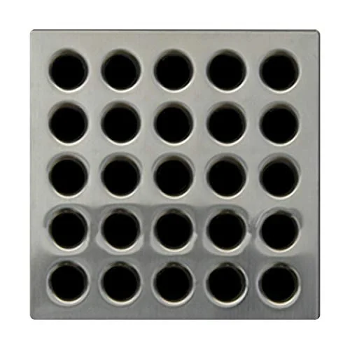 E4404 Square Shower Drain Grate, Brushed Nickel
