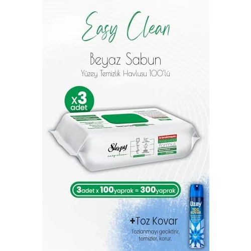 Easy Clean Yüzey Temizlik Havlusu 100 lü x 3 Adet ve Toz Kovar