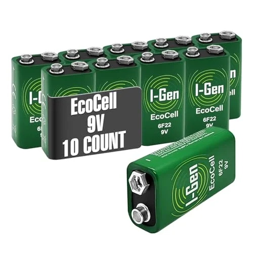 Ecocell Çinko Karbon 9V (6F22) 9 Volt Pil 10Lu Paket