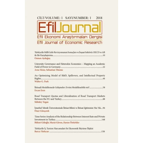 Efil Ekonomi Araştırmaları Dergisi - Cil:1 Sayı:1 2018