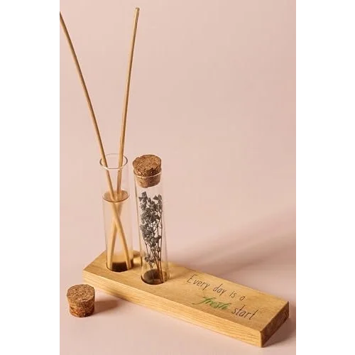 Eğlenceli Motto Tasarımlı Dekoratif Set - Bambu Oda Kokusu Şişesi