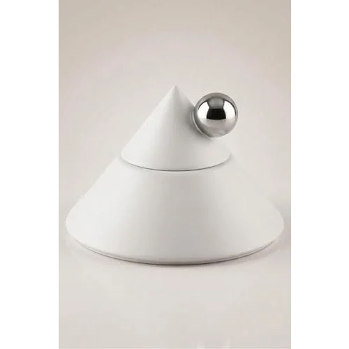Elite Deco Beyaz Kapaklı Dekoratif Obje 19 cm – Modern Masa Üstü Dekoru