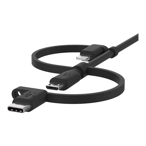 Evrensel Kablo (3ü 1 arada USB-C, Lightning, Micro-USB Şarj Kablosu) Akıllı Telefonları, Tabletleri, Güç Bankalarını ve daha fazlasını şarj edin (3,3 ft/1 m)