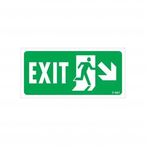 Mey İthalat® Exit Sağ Aşağı Uyarı Levhası 17,5x25 KOD:957