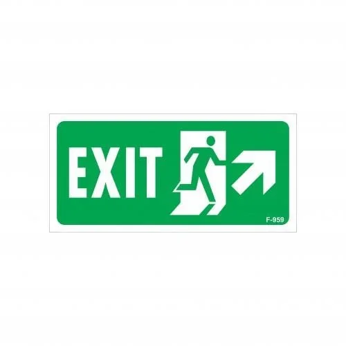 Mey İthalat® Exit Sağ Yukarı Uyarı Levhası 17,5x25 KOD:959