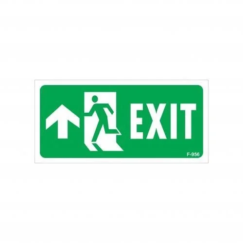 Mey İthalat® Exit Yukarı Sol Ok İşaretli Uyarı Levhası 17,5x25 KOD:956