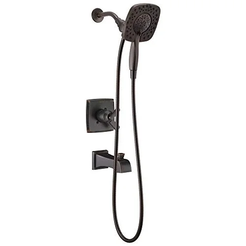 Faucet Ashlyn 17 Serisi Çift İşlevli Küvet ve Duş Seti 2 Püskürtmeli Dokunmatik Temiz In2ition 2si 1 Arada Elde Tutulan Hortumlu Duş Başlığı, Venedik Bronz T17464-RB-I (Vana Dahil Değildir)