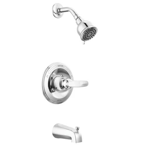 Faucet Foundations Krom Duş Bataryası Seti, 2 Püskürtmeli Krom Duş Başlığı, Küvet ve Duş Trim Seti, Duş Bataryası Setleri Komple, Krom BT13410 (Vana Dahil Değildir)