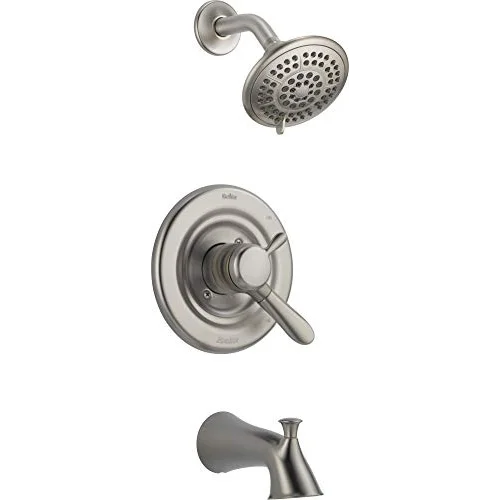 Faucet Lahara 17 serisi çift fonksiyonlu küvet ve duş donanım seti, 5 kademeli touch-clean duş başlığı ile birlikte, paslanmaz çelik T17438-SS (vana dahil değildir)