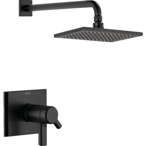 Faucet Pivotal TempAssure Mat Siyah Duş Bataryası Mat Siyah Yağmur Duş Başlığı, Yağmur Duş Başlığı, Mat Siyah Duş Sistemi, Mat Siyah T17T299-BL