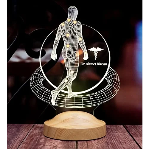Fizik Tedavi Doktoru, Fizyoterapist, Ortopedi Doktoru Hediyesi 3D Led Lamba
