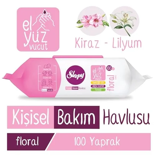 Floral Kişisel Bakım Havlusu 100 Yaprak