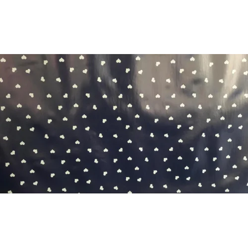 Mey İthalat® Florista Beyaz Kalp Lacivert Masa Örtüsü 1 Metre