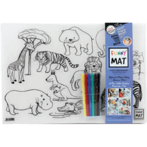 Funny Mat - Evcil Hayvanlar Ve Vahşi Hayvanlar 6Lı Kalem Hediyeli 30 x 40 cm