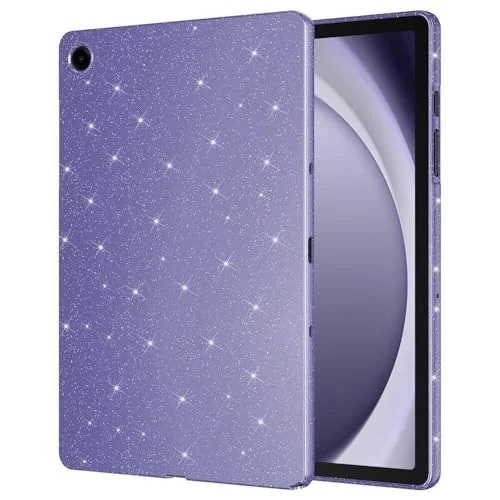 Galaxy ile uyumlu Tab A9 Plus Simli Parlak Görünümlü Tablet Koton Kılıf Derin Mor