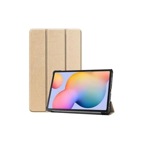 Galaxy Tab S7 Plus T970 ile Uyumlu Smart Cover Standlı 1-1 Kılıf-Gold 3
