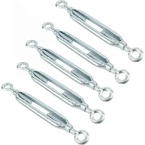 Galvaniz Çelik Gerdirme Aparatı, 12mm, 5li Set, Çift Taraflı Kanca Uçlu Metal Halat Gergi Ekipmanı