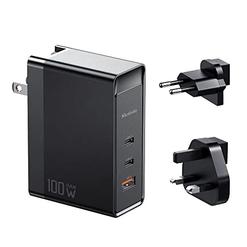 Gan 100W 3-Port Fast Charger, Siyah