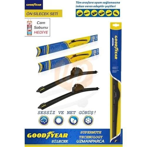 Good Year Honda Civic ile uyumlu FD6 2007-2011 HatchBack Kasa SuperMute 2li Muz Tipi Ön Silecek Seti