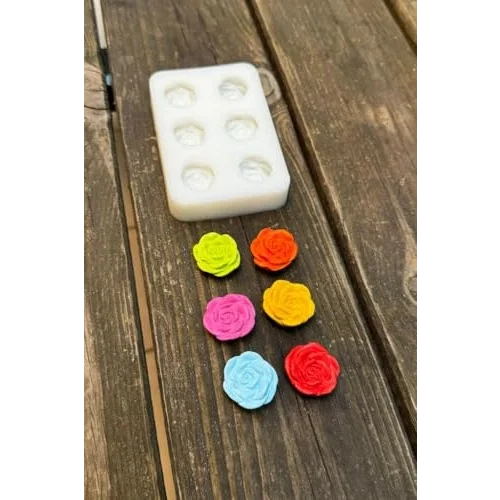 Gül Açmış Altılı Silikon Mum Kalıbı