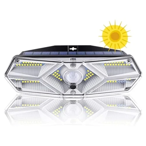 Güneş Enerjili Hareket Sensörlü, 6 Taraflı 104 Led Aydınlatma/GT-SL13