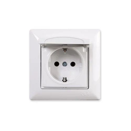 Mey İthalat® Günsan Fantasy Kapaklı Topraklı Priz Beyaz Renk