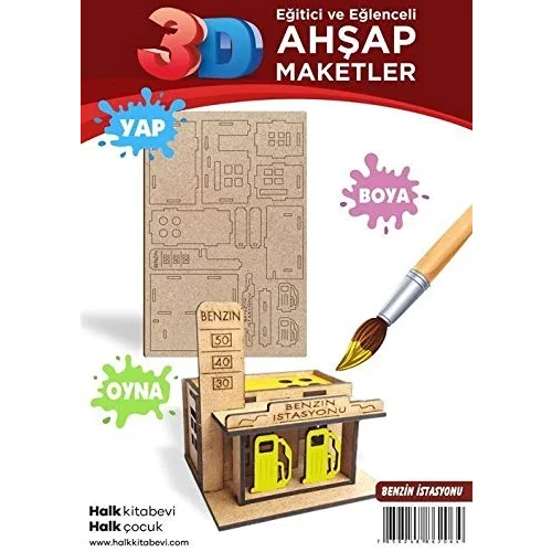 Halk Kitabevi Benzin İstasyonu Ahşap Maket