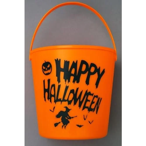 Halloween Işıklı Gövdeli Şeker Kovası Bal Kabağı Turuncu
