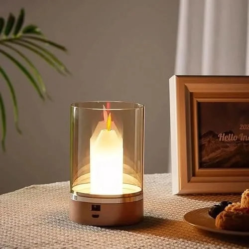 Hareket Sensörlü, Dim Edilebilir, Mum Efektli Günışığı Rengi Şarjlı Masa Lambası Cata, CT-8432