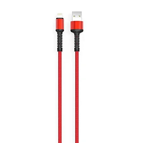 Hasır Kırılmaya Dayanıklı 2m LS64 Lightning Usb Kablo Kırmızı