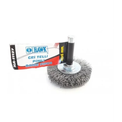 Mey İthalat® Hawk HA11127 Pimli Gri Tel Daire Fırça 40x6 mm
