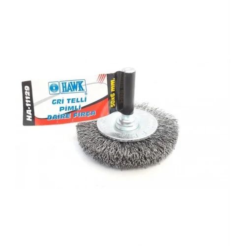 Mey İthalat® Hawk HA11129 Pimli Gri Tel Daire Fırça 50x6 mm