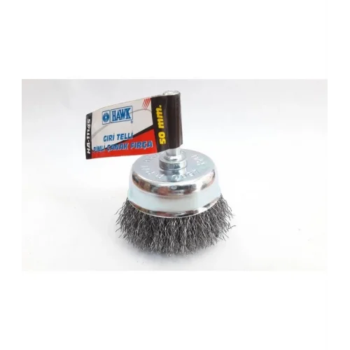 Mey İthalat® Hawk HA11145 Pimli Gri Tel Çanak Fırça 50 mm