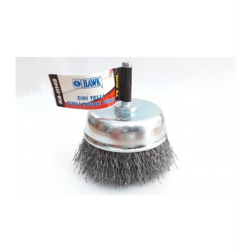 Mey İthalat® Hawk HA11149 Pimli Gri Tel Çanak Fırça 75 mm