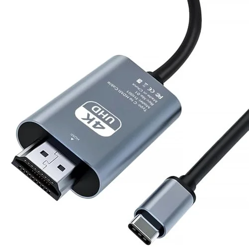 HDMI Çevirici USB-C HDMI 4K 30Hz 200cm Adaptör USB C H-DMI Uyumlu Thunderbolt Type-C to 2 Metre Kablo Uzunluğu ZR853