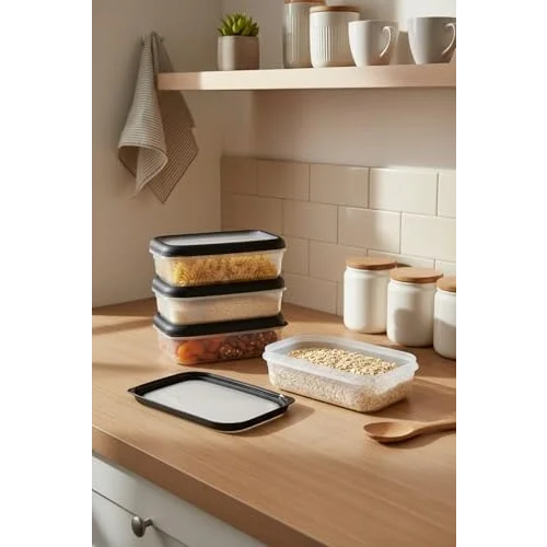 Hide Plus 4Lü Saklama Kabı Siyah (4X 0,70 Lt)